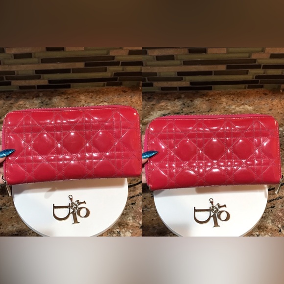 DIOR Cannage Patent Leather Zip Around Wallet 😍❤️🔥🔥 - Picture 17 of 17
